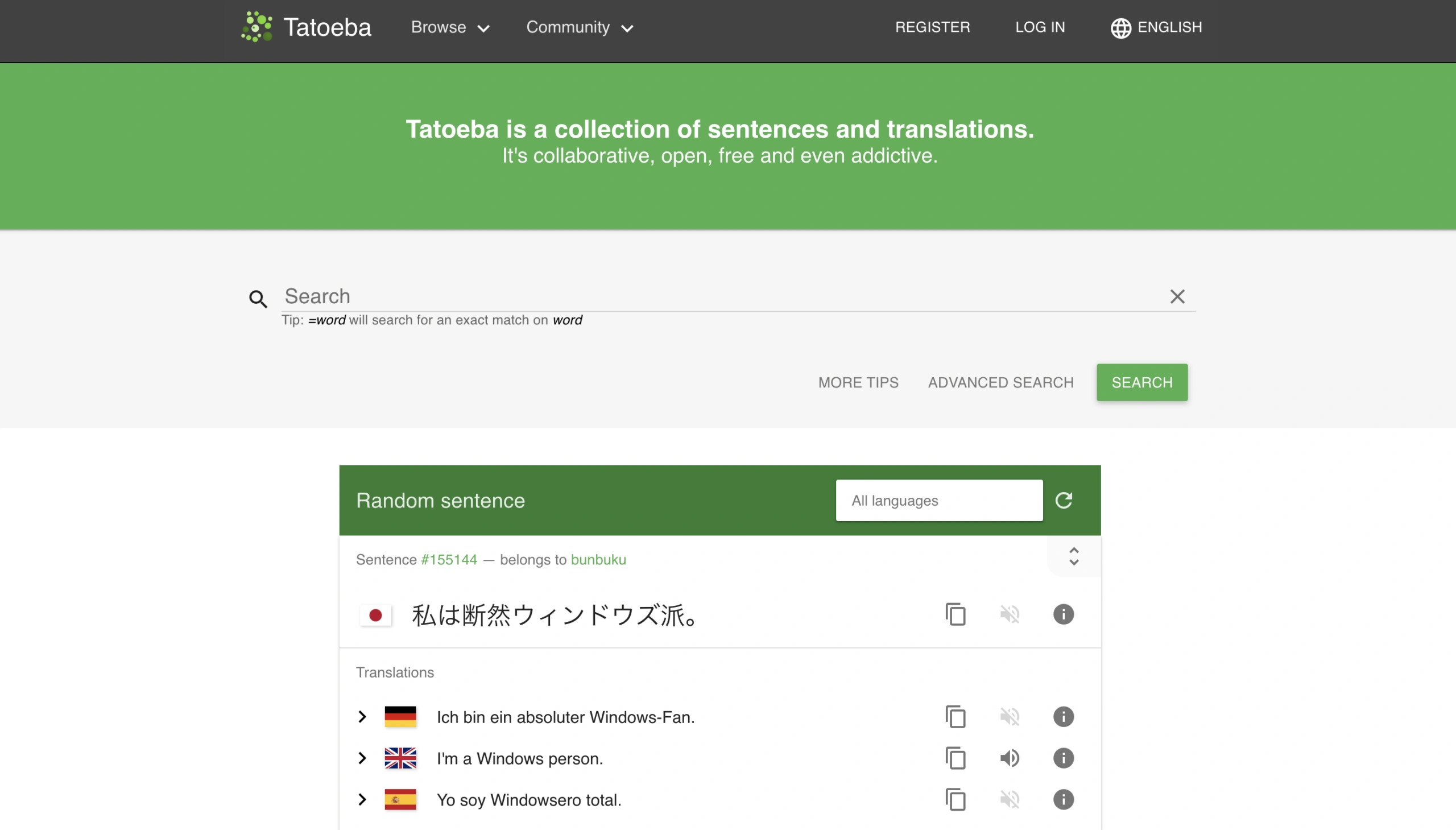 Tatoeba Chatbot Dataset