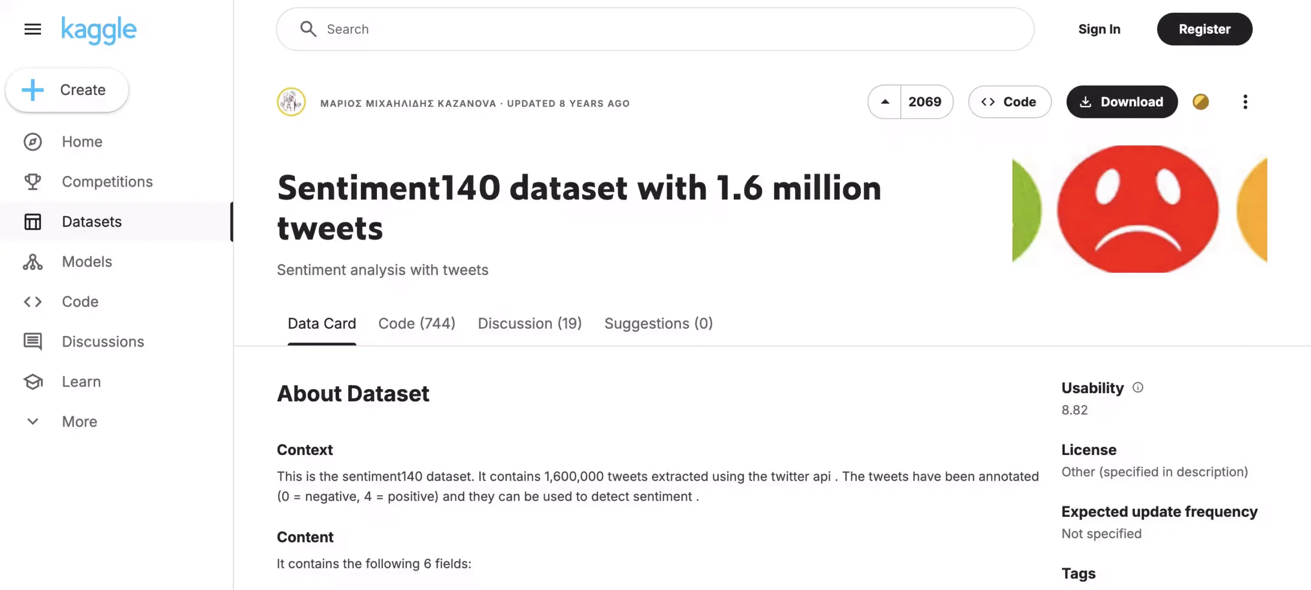 Twitter Sentiment140 dataset