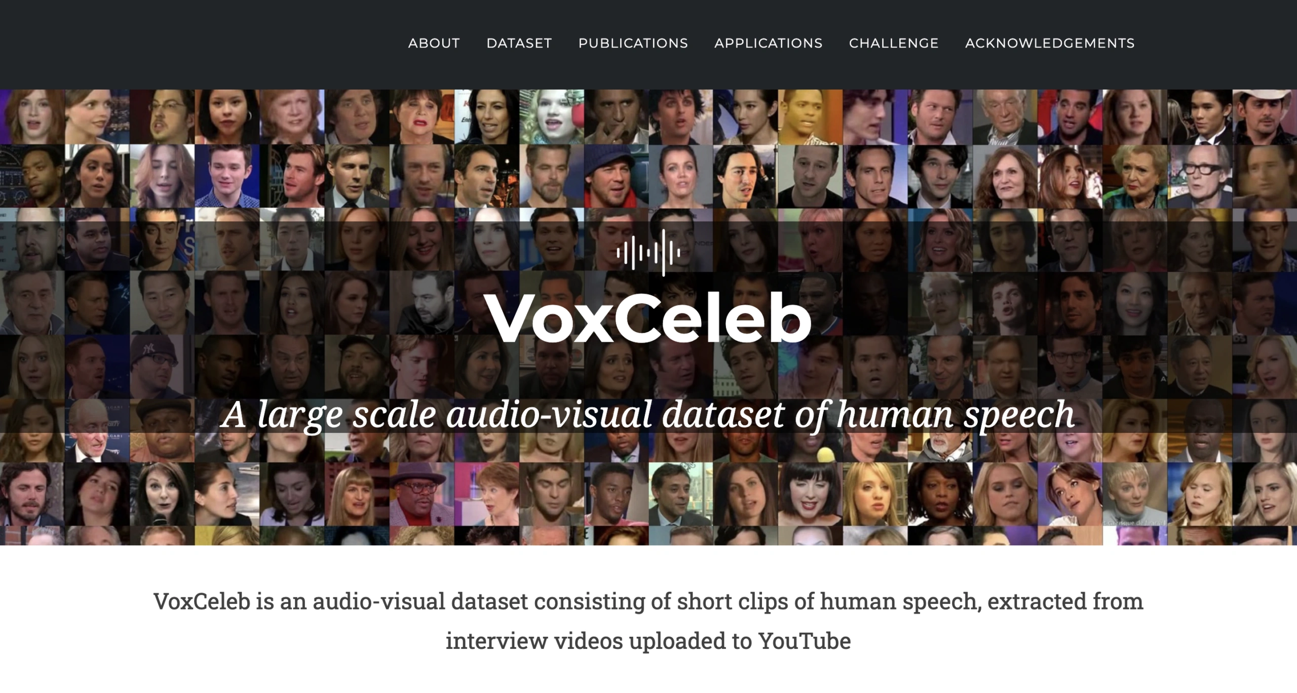 VoxCeleb dataset