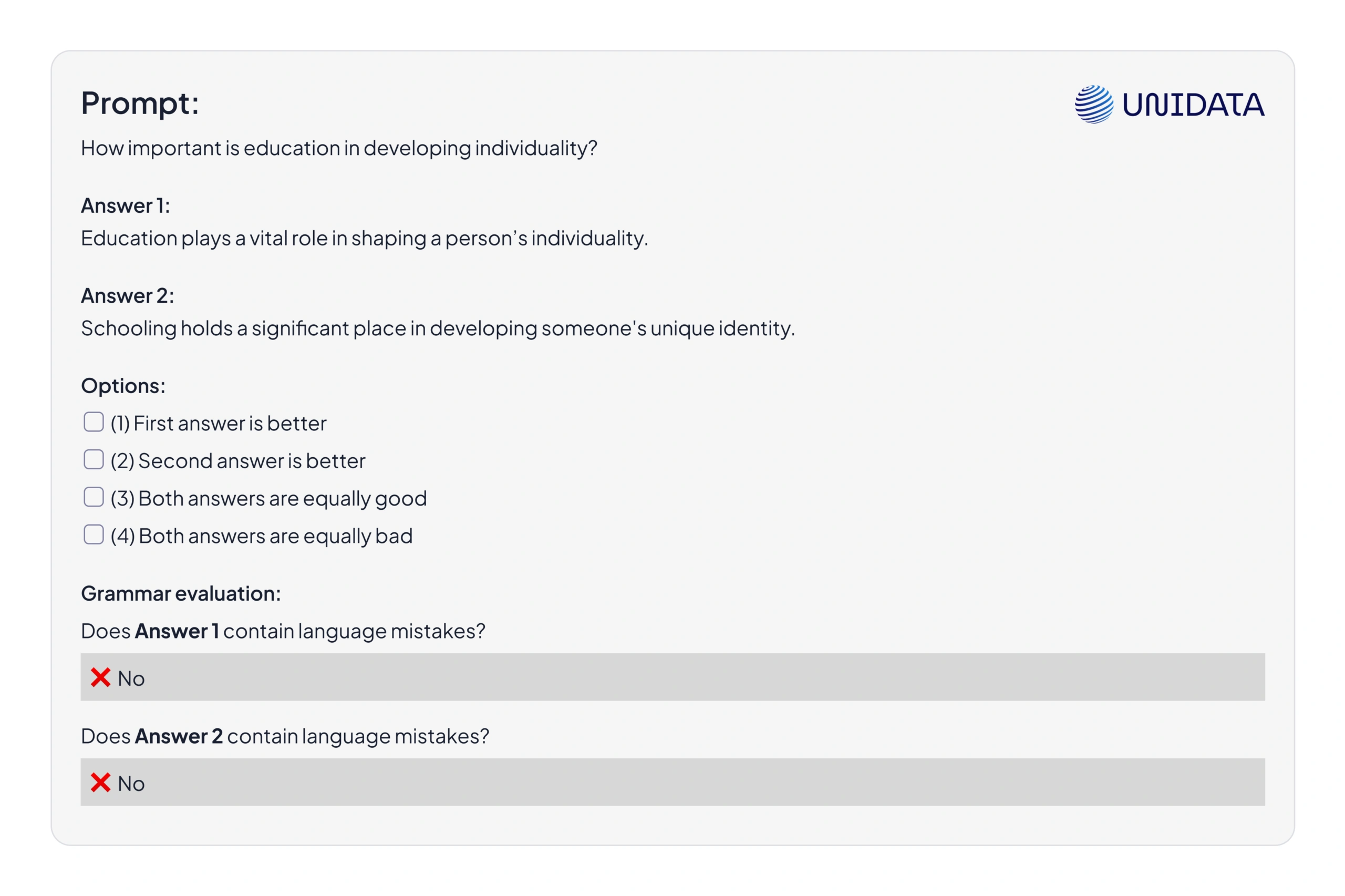 Side-by-side LLM response evaluation