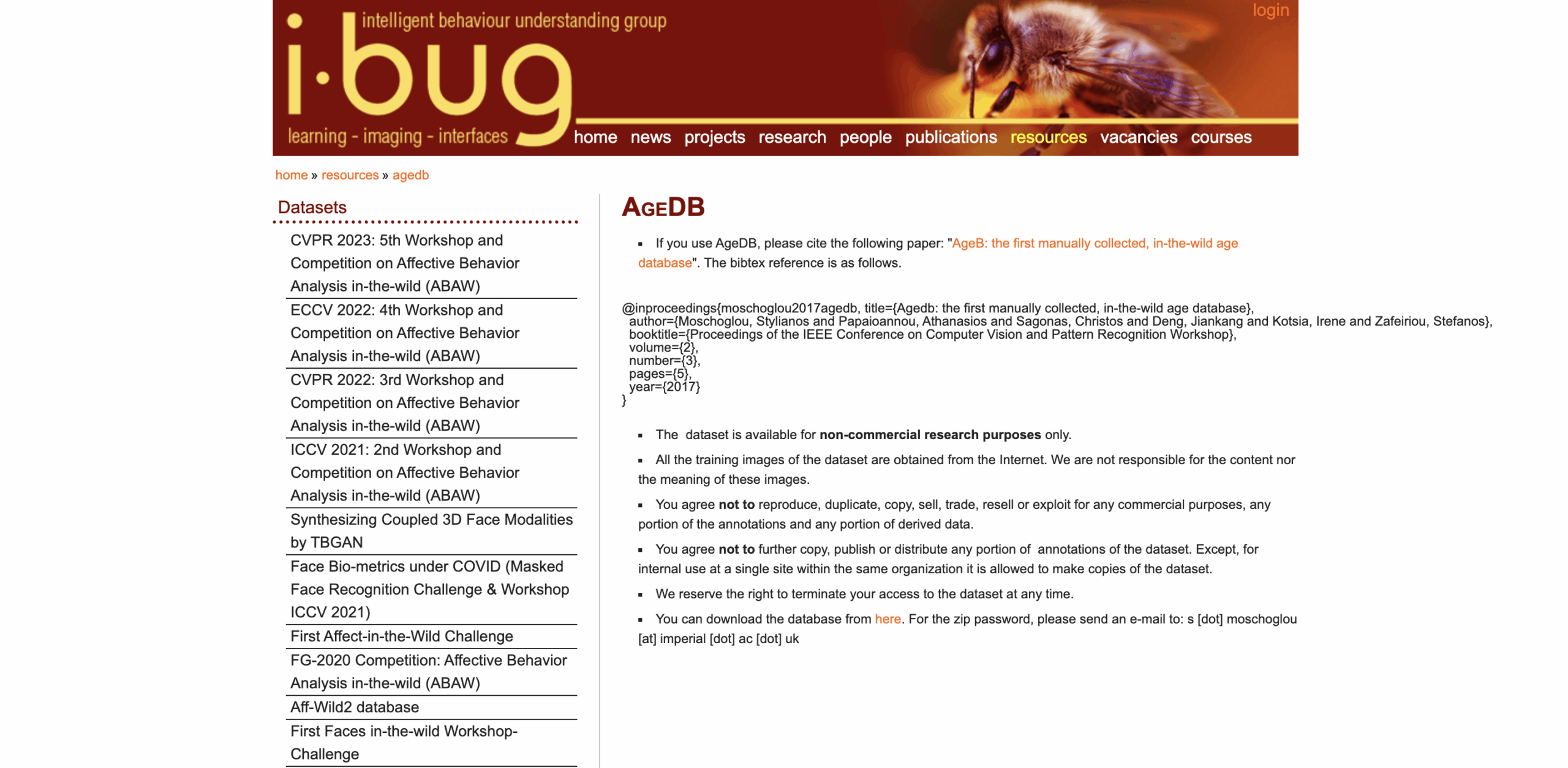 AgeDB dataset