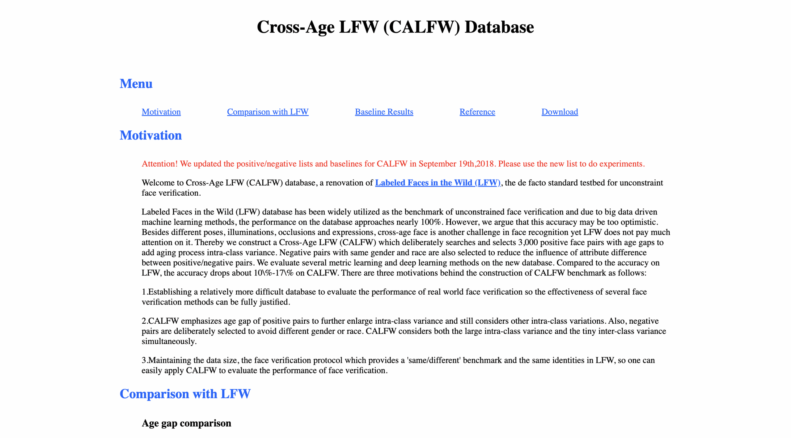 CALFW dataset