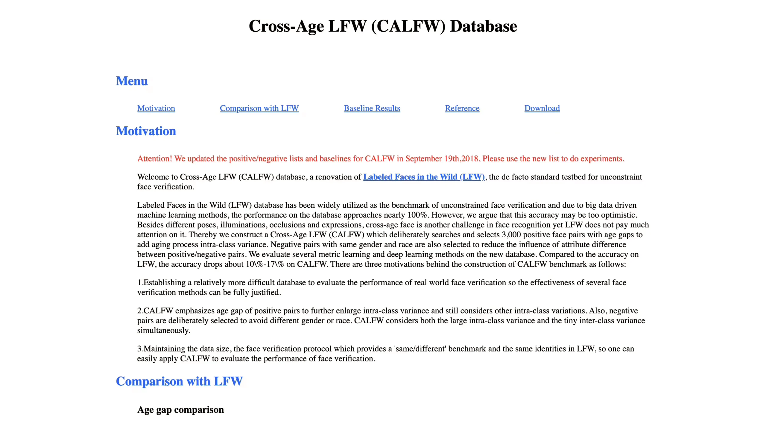 CALFW dataset