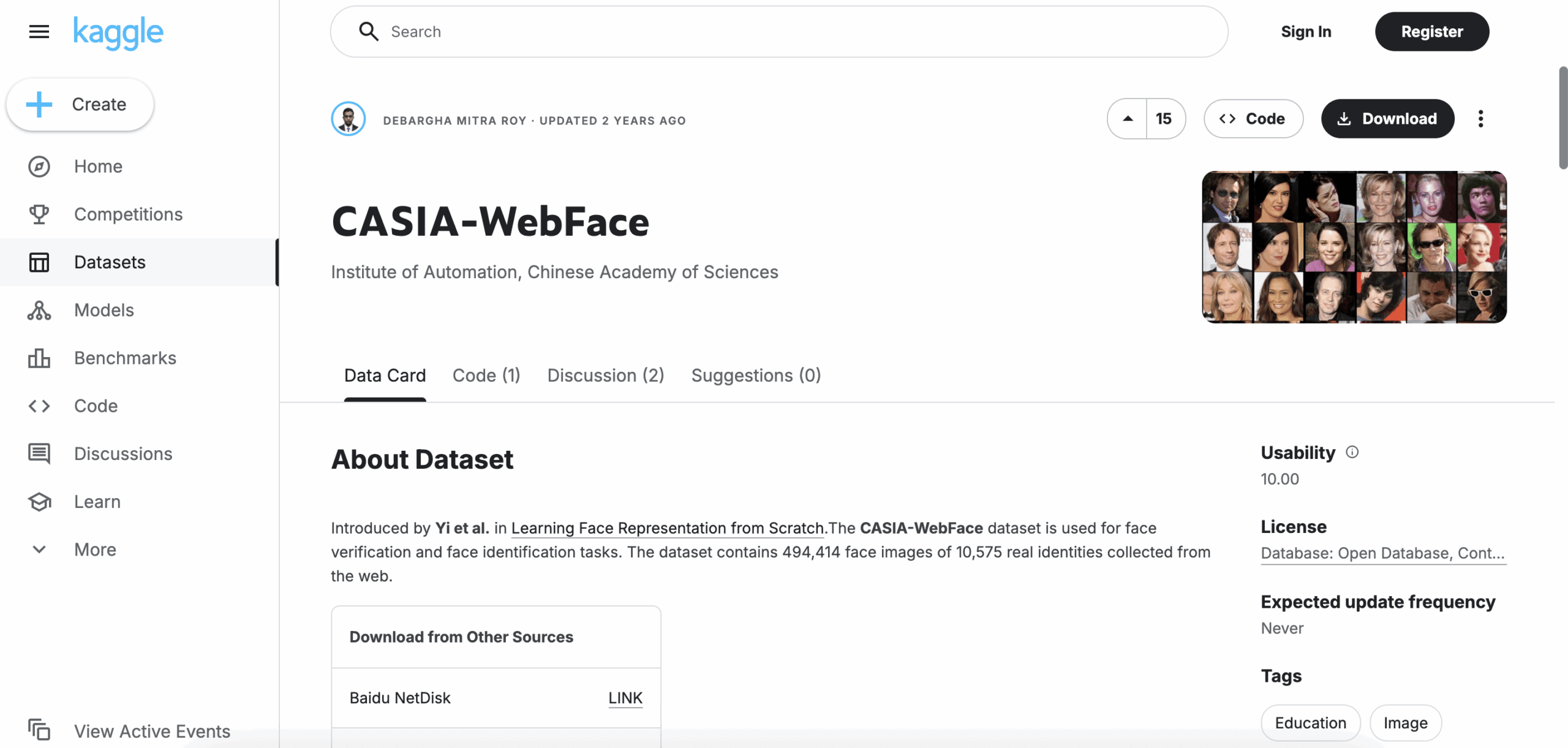 CASIA-WebFace dataset