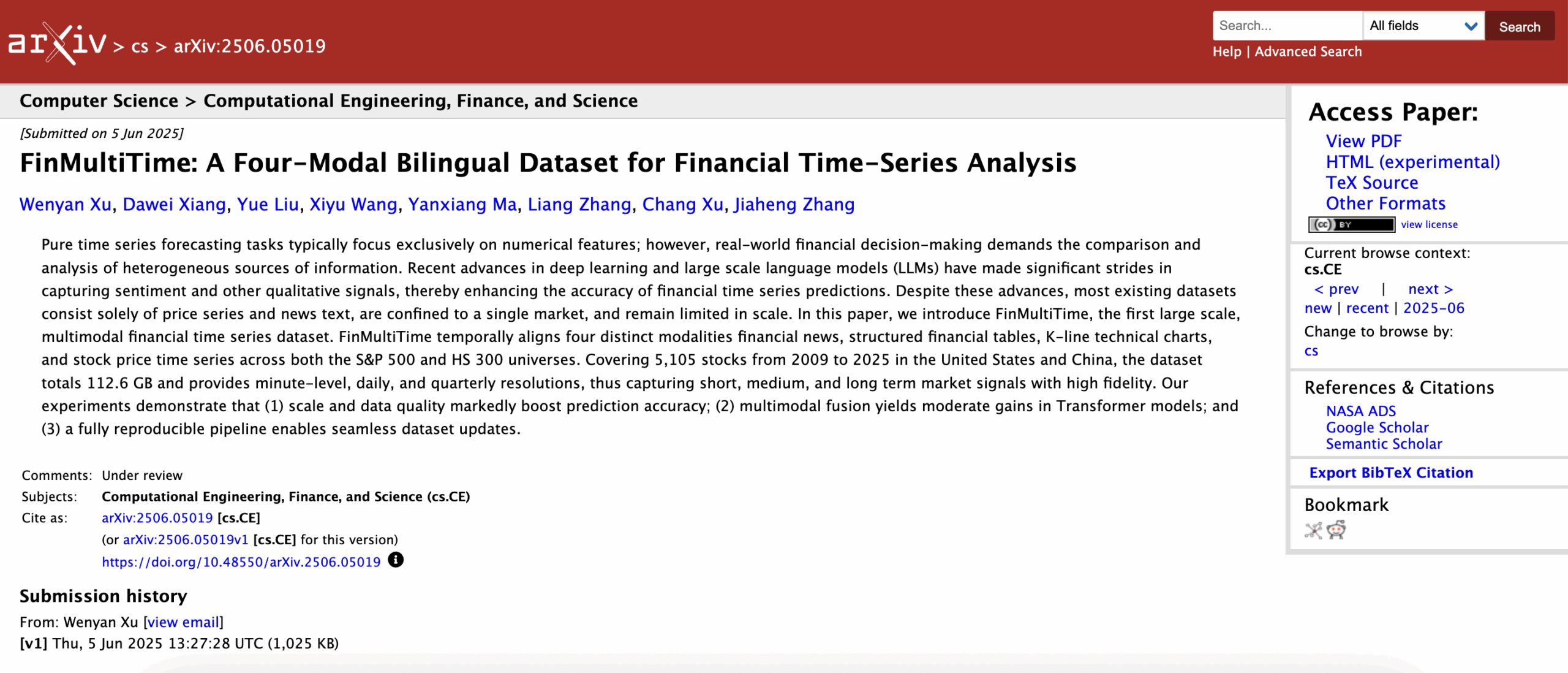 FinMultiTime dataset