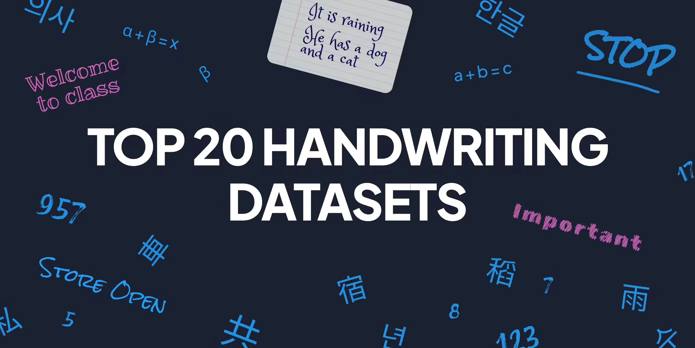 Handwriting Datasets for Machine Learning