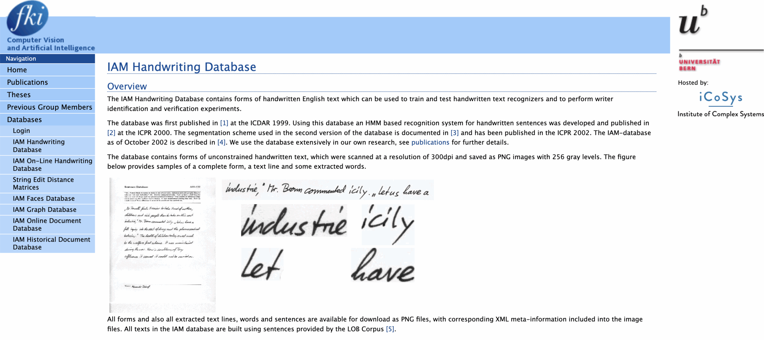IAM Handwriting Database