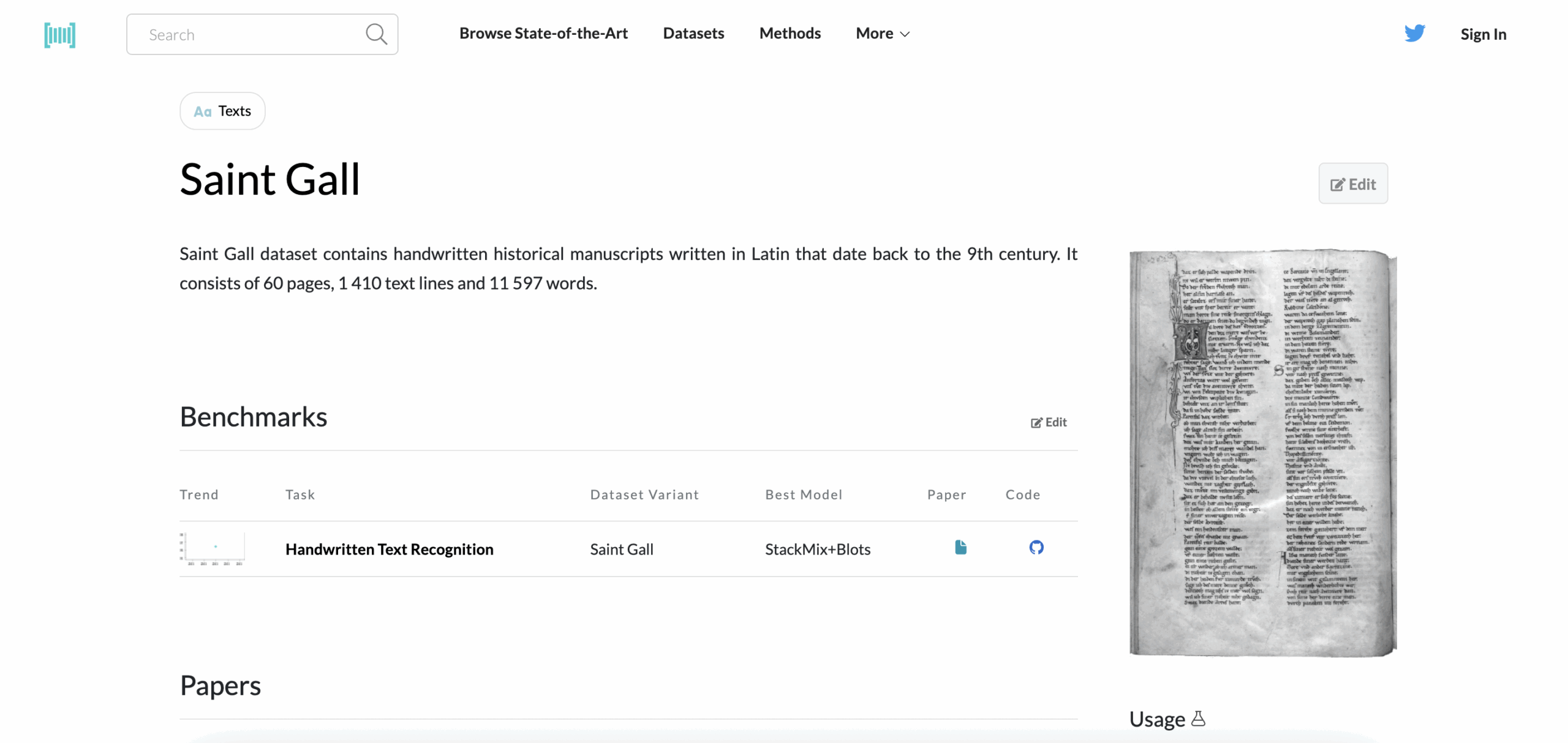 Saint Gall dataset