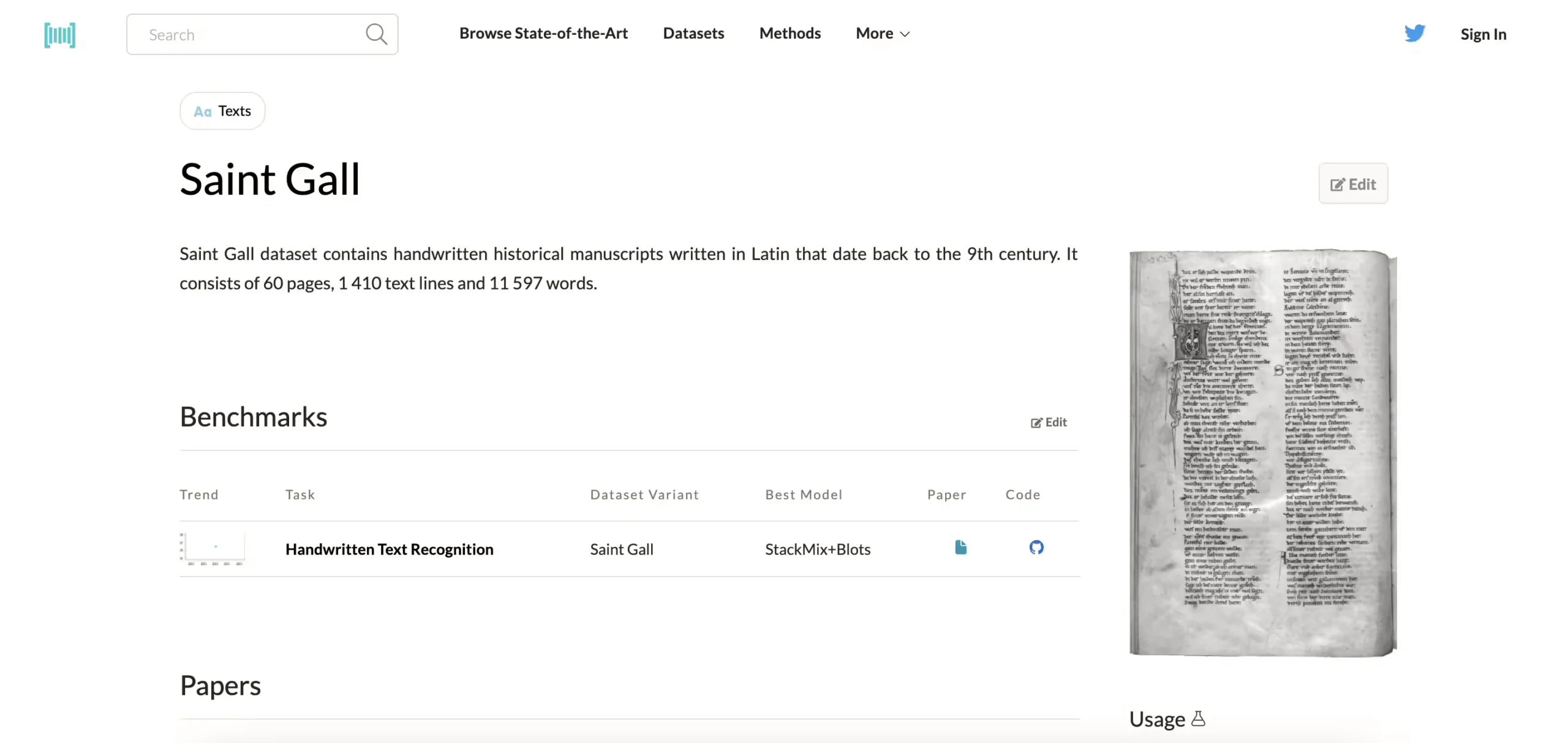 Saint Gall dataset