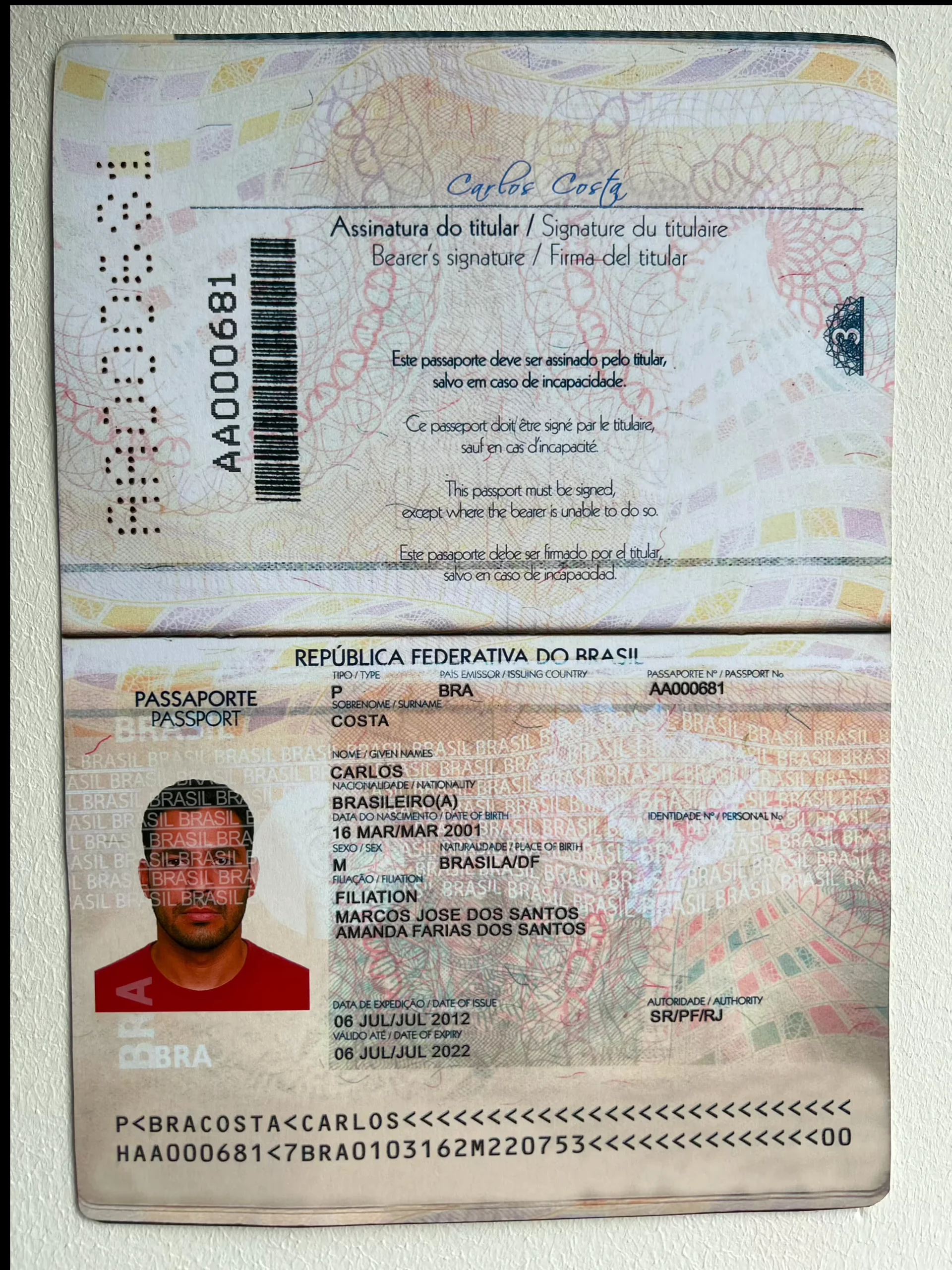 Synthetic Printed Brazilian Passports Dataset