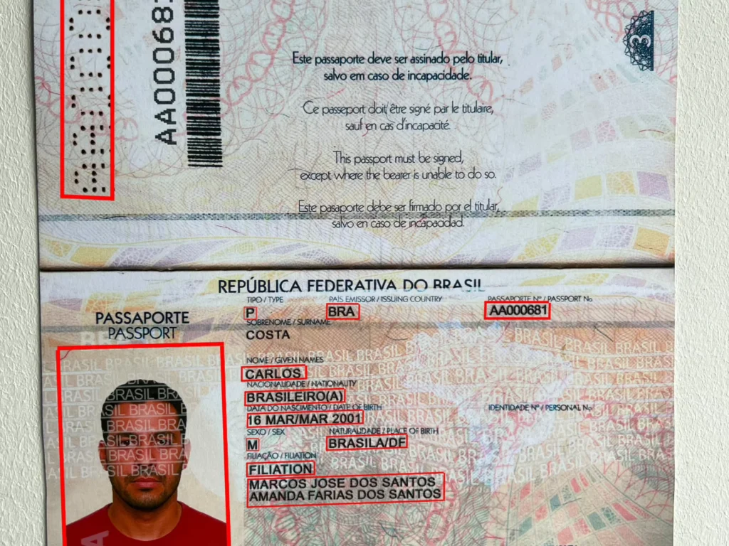 Synthetic Printed Brazilian Passports Dataset