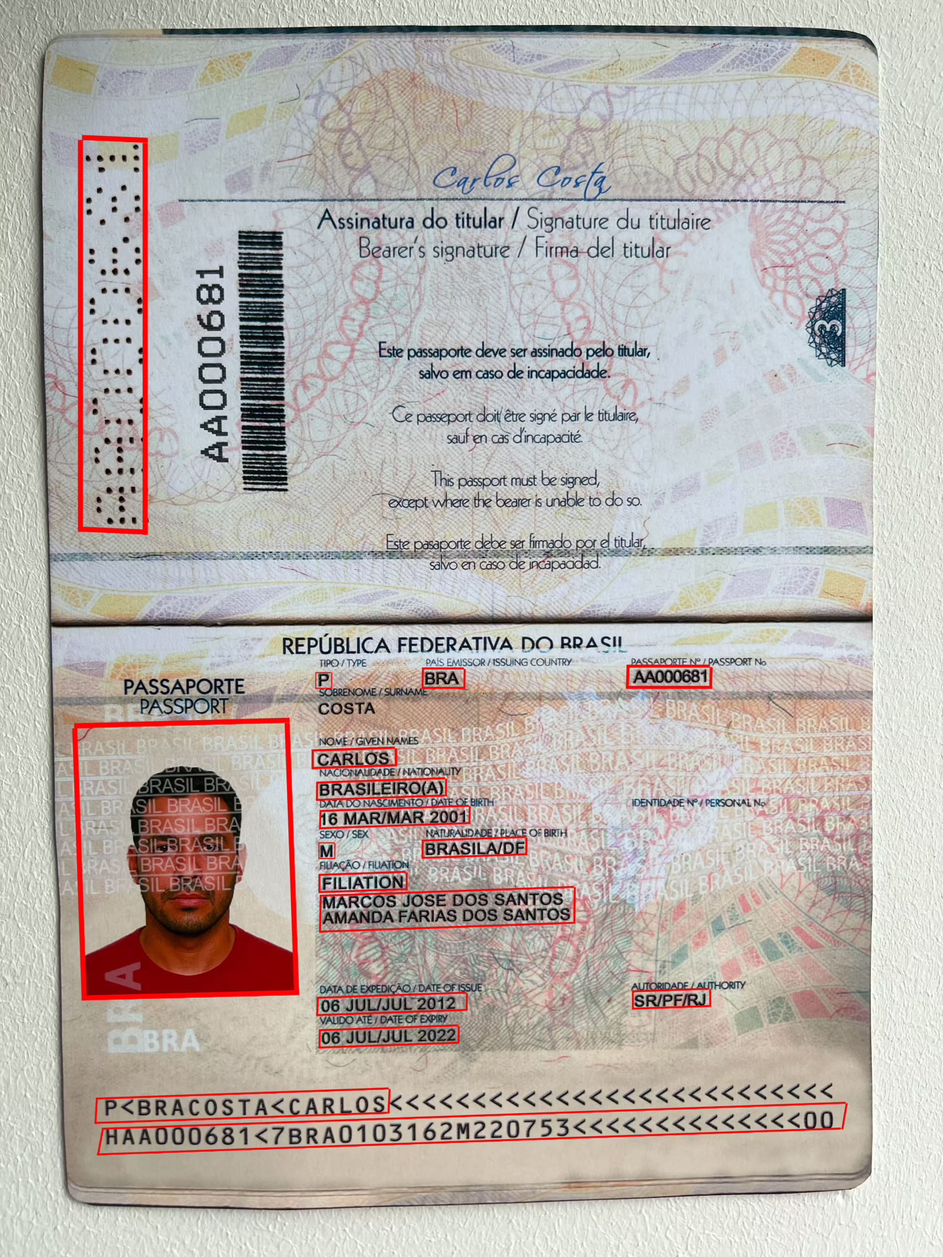 Synthetic Printed Brazilian Passports Dataset