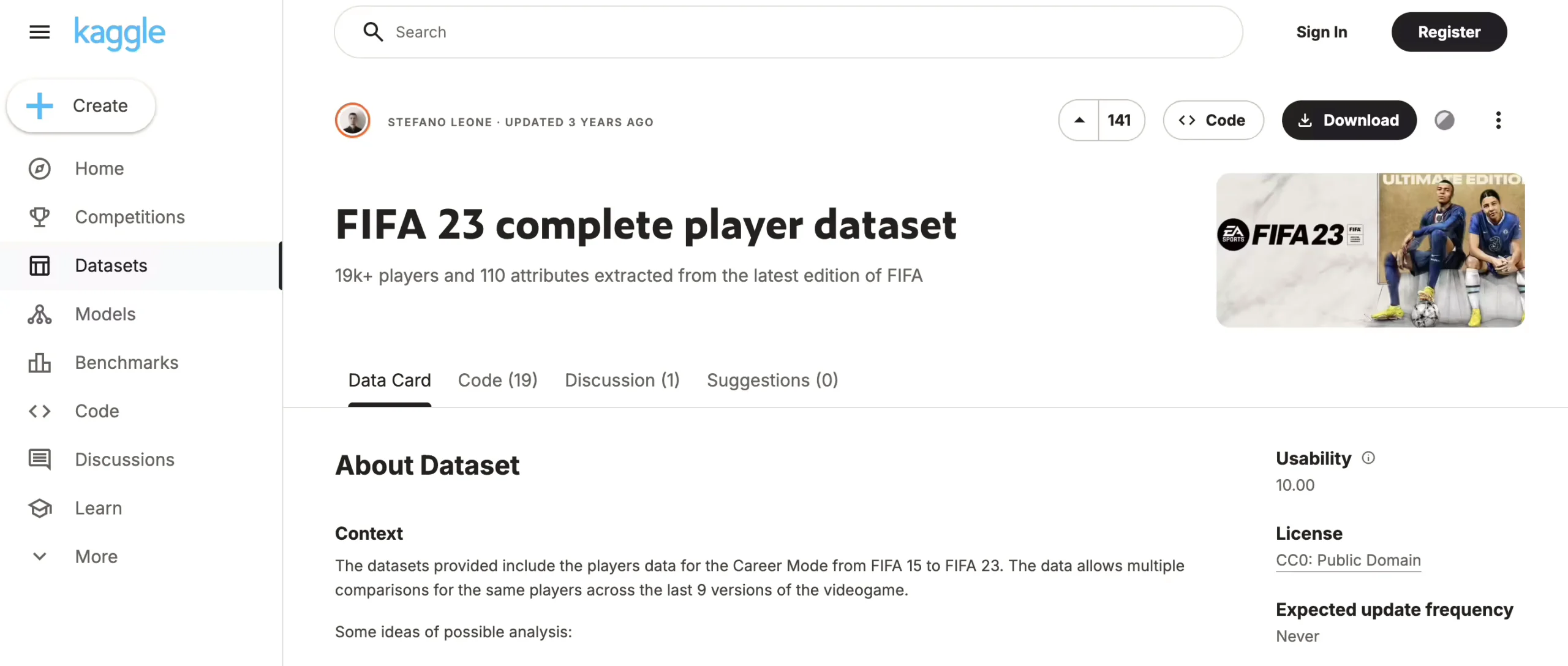 FIFA 23 Player Dataset 