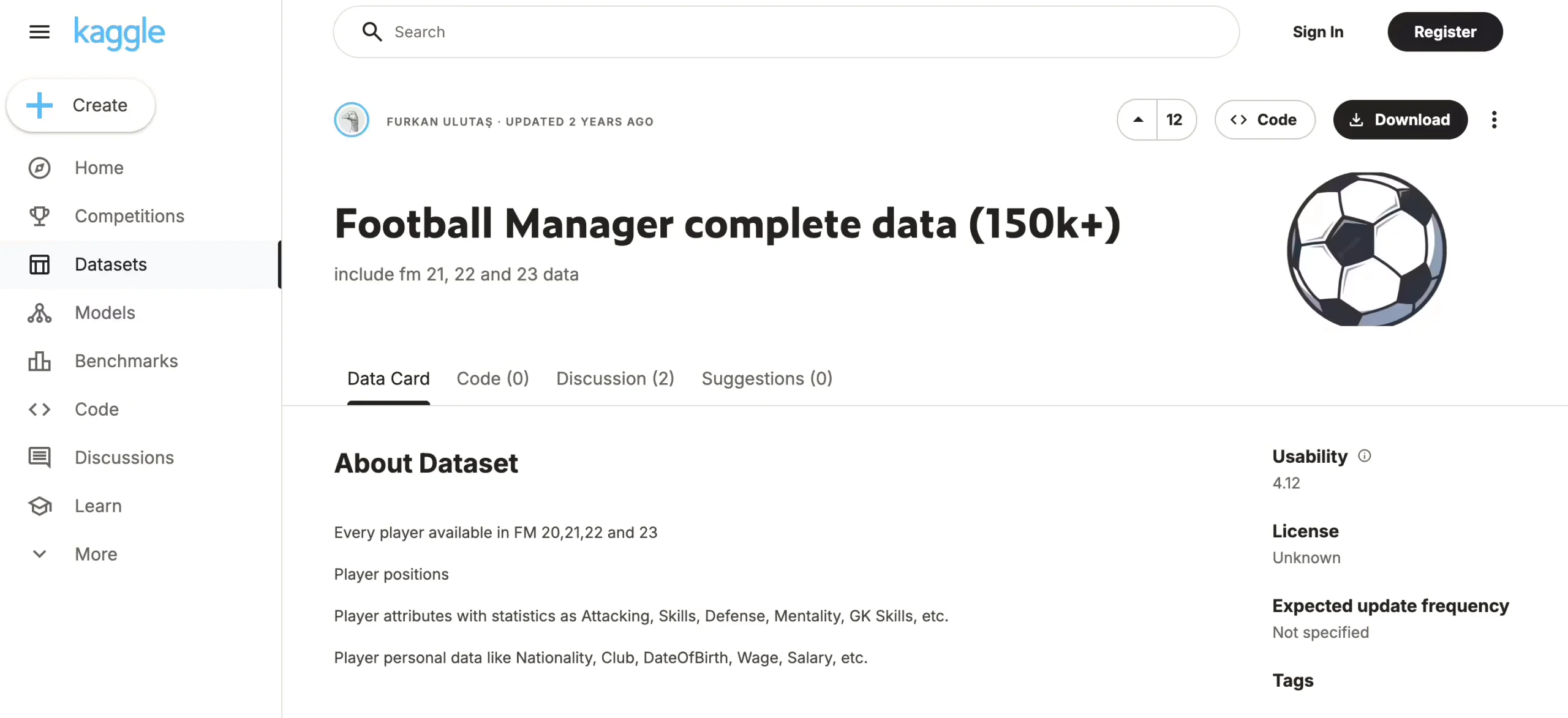 Football Manager Complete Dataset