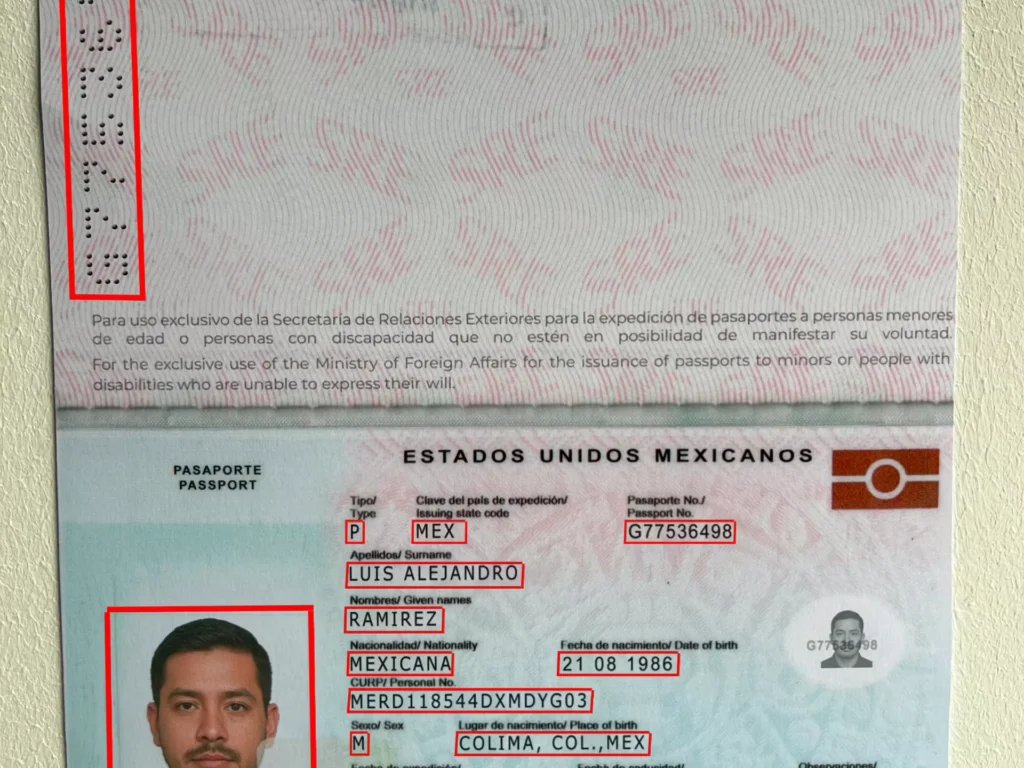 Synthetic Printed Mexican Passports Dataset