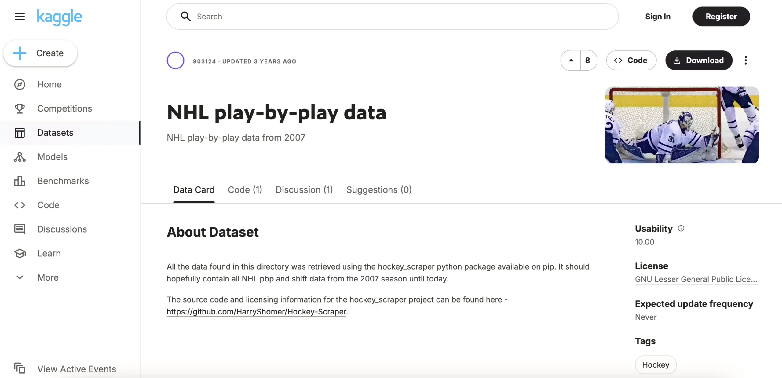 NHL Play-by-Play Data