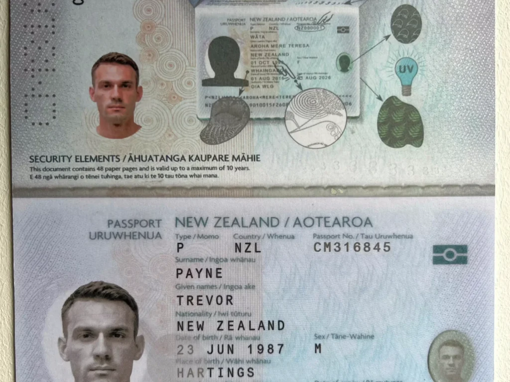 Synthetic Printed NZ Passports Dataset