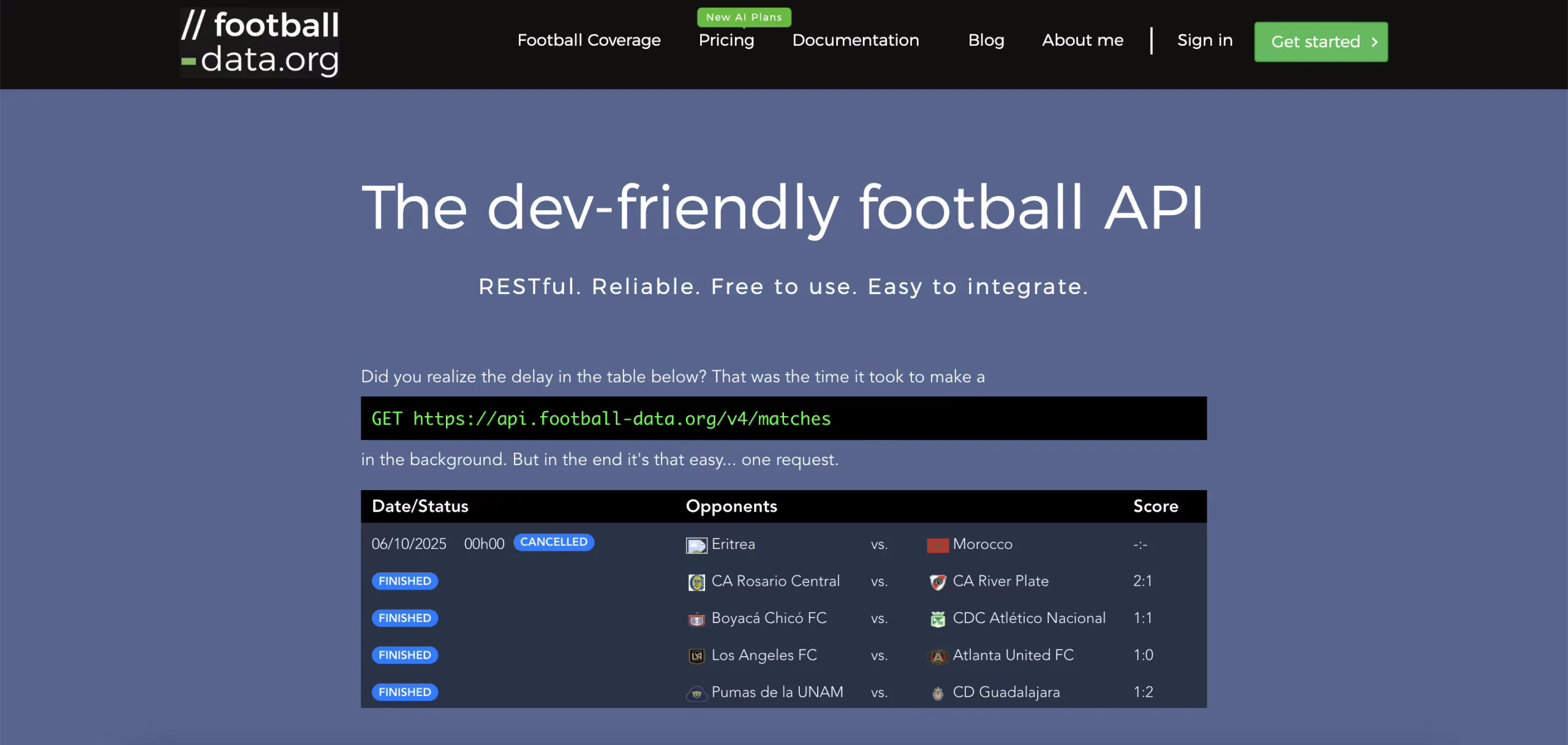 Open Football Data API