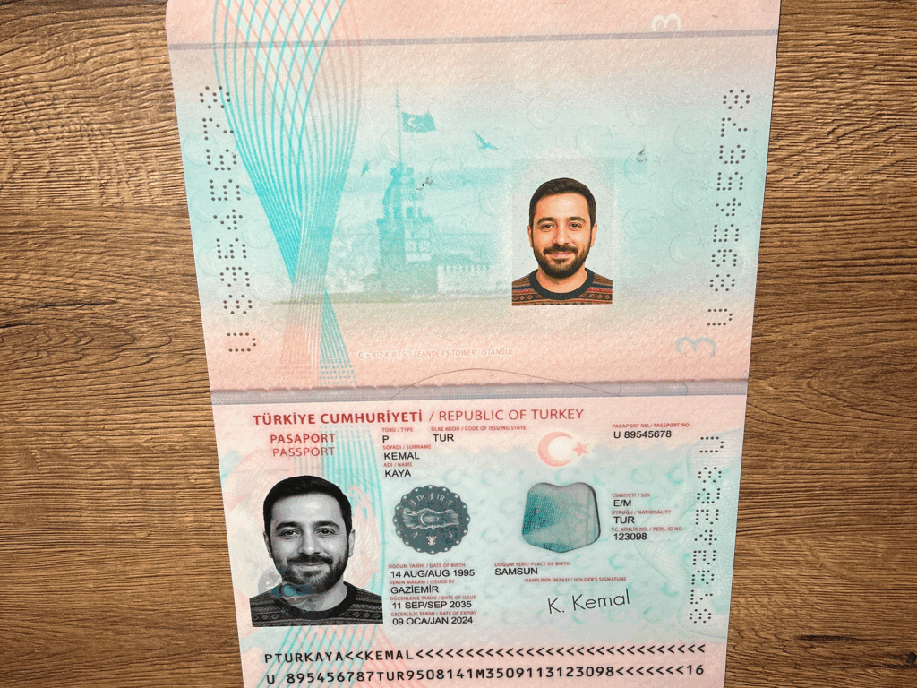 Synthetic Turkish Passports Dataset Example