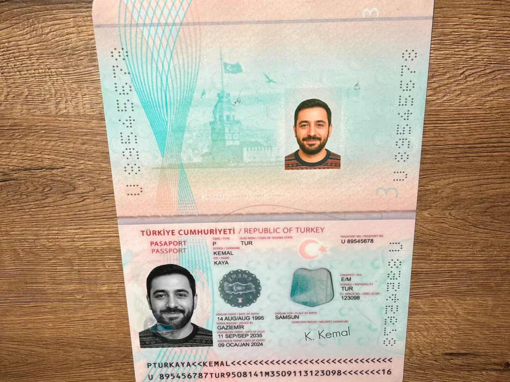 Synthetic Printed Turkish Passports Dataset