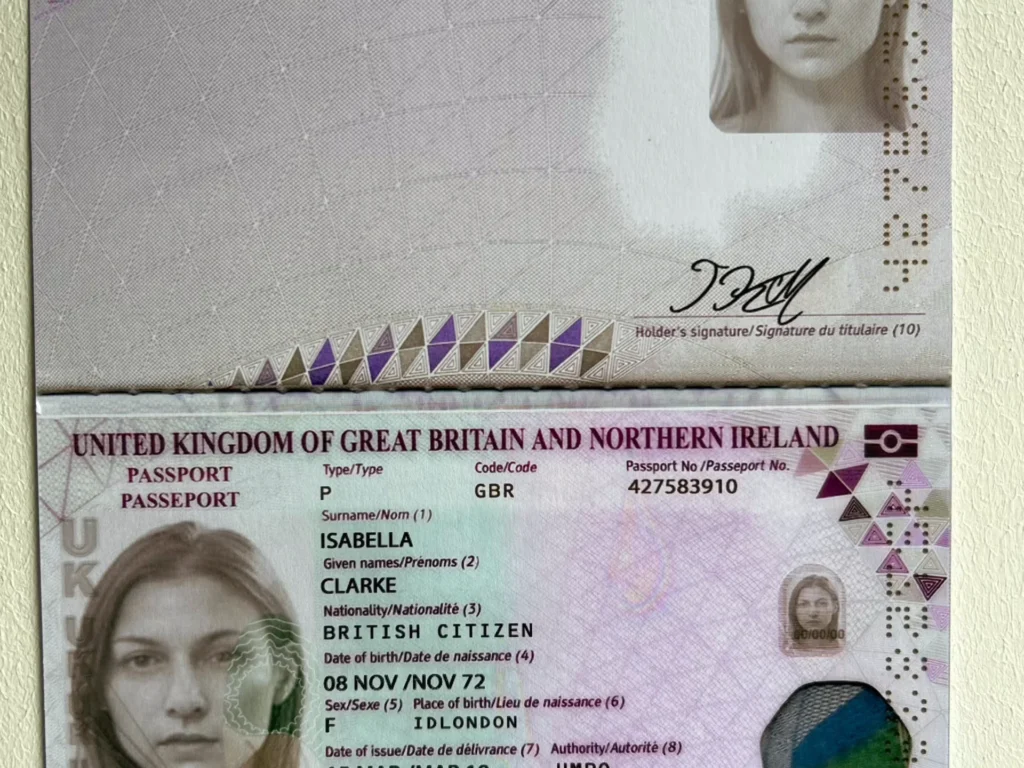 Synthetic Printed UK Passports Dataset