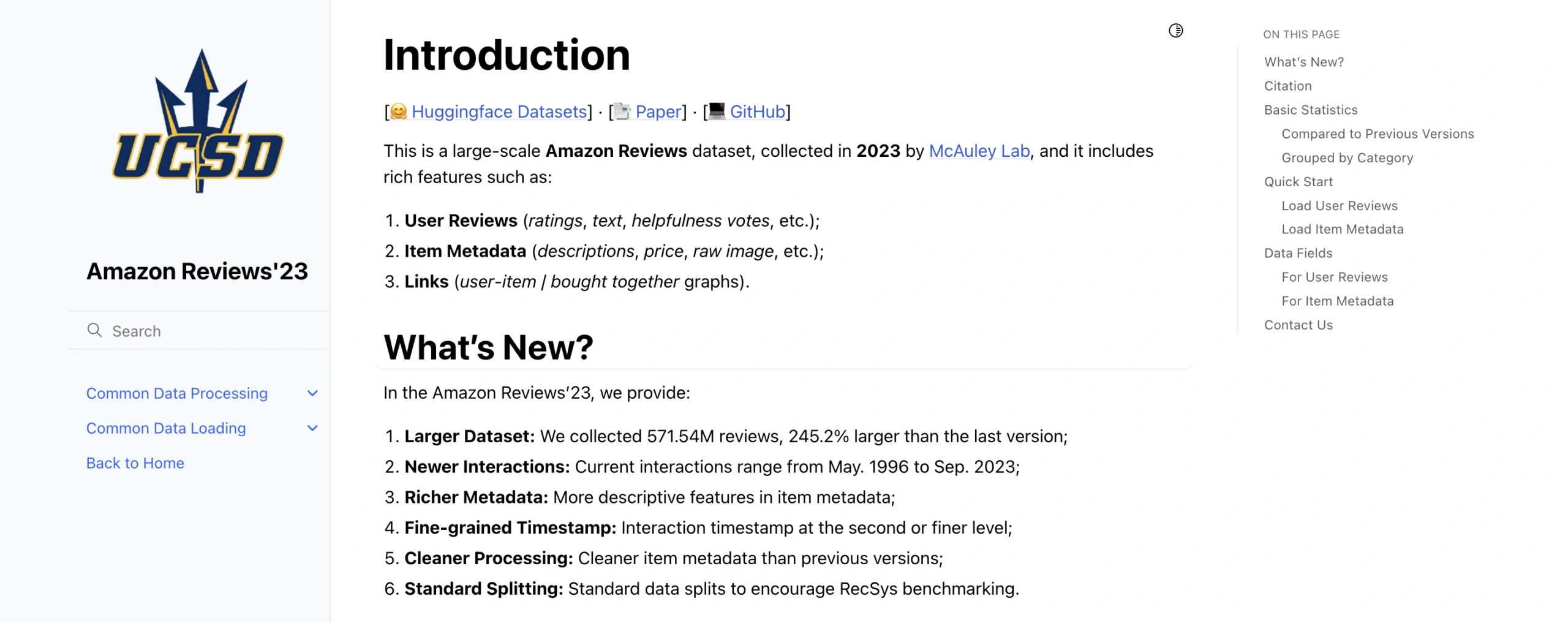 Amazon Review Data 2023 (UCSD)