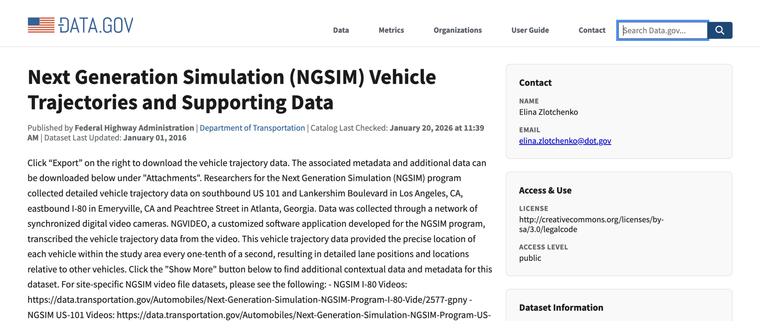NGSIM Vehicle Trajectories