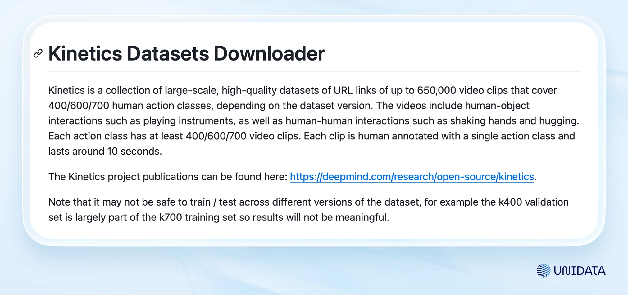 Kinetics-700 dataset